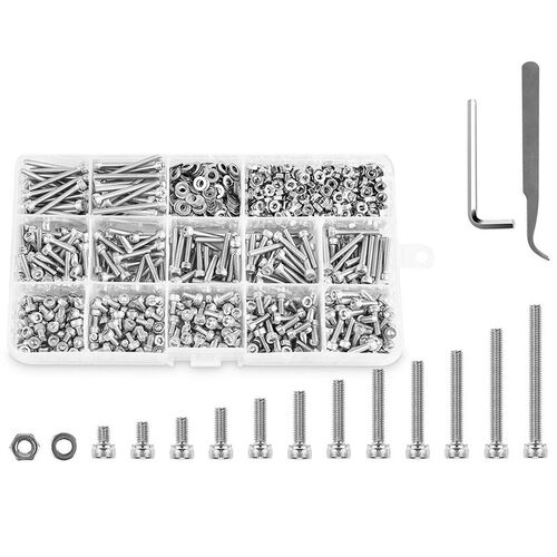 1110PCS Stainless Steel M3 Socket Head Cap Screws and Nuts F