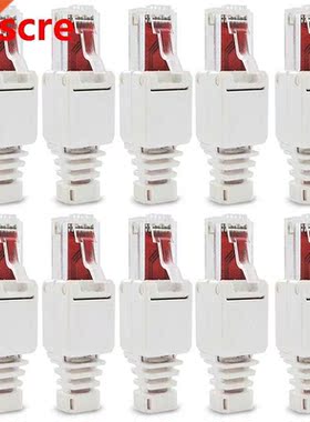 10 x Network Connectors Tool-Free RJ45 CAT6 LAN UTP Cable Pl
