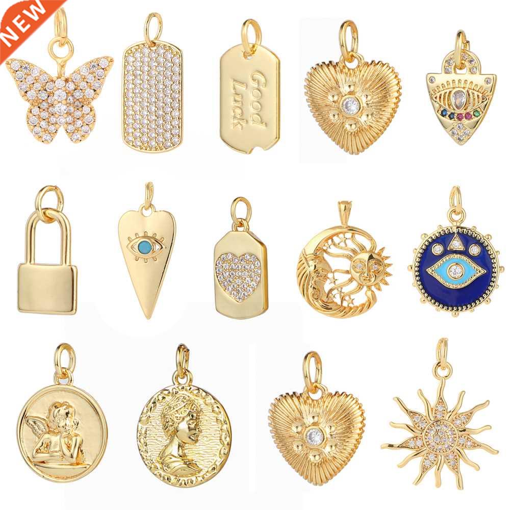 Heart Eye Star Charms for Jewelry Making Supplies Gold Angel