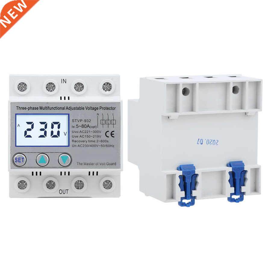 3-Phase Adjustable Voltage Protector LCD Multifunctional Sel