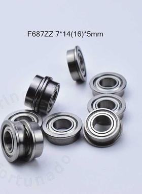 Flange 10pcs F687ZZ 7*14(16)*5mm Free shipping chrome stee