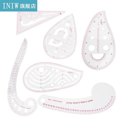 6PCs Clothing Ruler Sewing Tool Set Multifunctional Lightwei