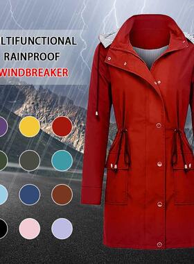 Fashion Women Jacket Raincoat Winter Long Coat Jacket Multi