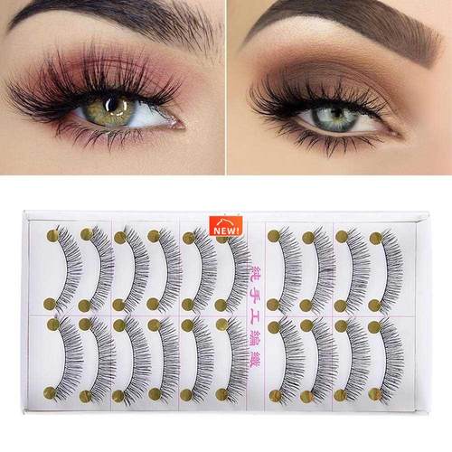 10 Pairs 3D Fake Eyelashes Flase Eyelashes Handmade Reusable