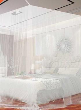 White Four Corner Outdoor Camping Mosquito Canopy Net With S