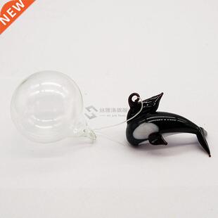*Custom handmade floating glass Killer whale Mini Figurine a