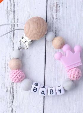 Personalzed Name 1pcs Pnk Pacfer Clps Crochet Beads Sl