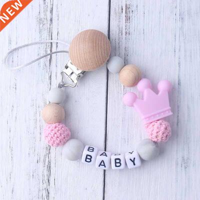 Personalzed Name 1pcs Pnk Pacfer Clps Crochet Beads Sl