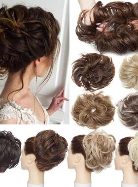 S-noilite Synthetic Tousled Hair Bun Chignon Hair Elastic Ba