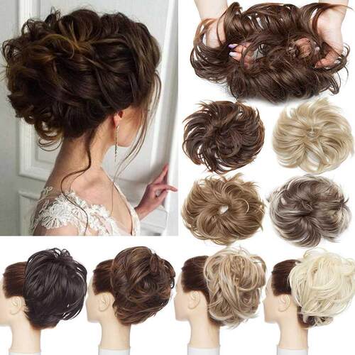 S-noilite Synthetic Tousled Hair Bun Chignon Hair Elastic Ba
