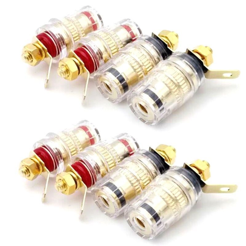 8pcs/set Speaker Terminal Binding Post 4mm Banana Plug Socke