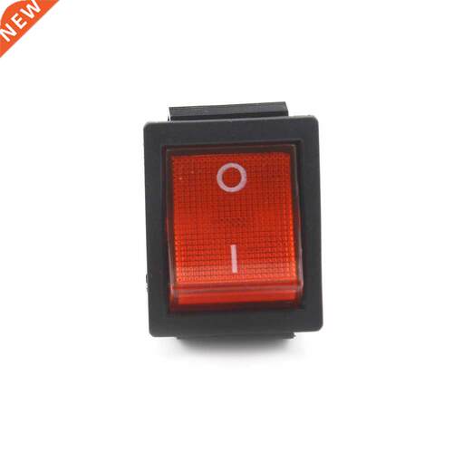 Red Button Rocker Switch With Cover 4 Plugs 16A 250V Electri