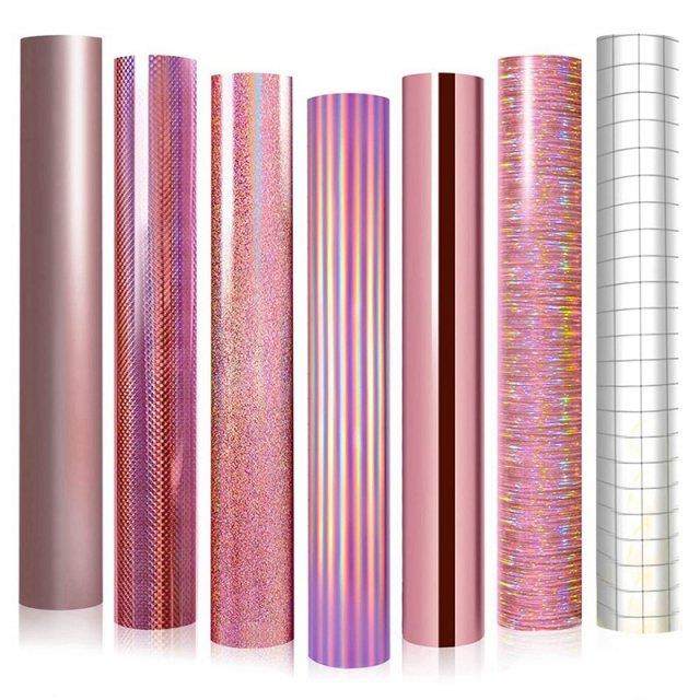 7 Sheets Permanent Vinyl For  Decals, Holographic Adhesiv