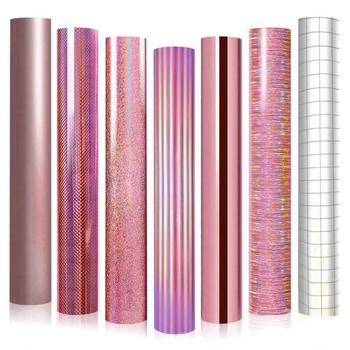 7 Sheets Permanent Vinyl For  Decals, Holographic Adhesiv