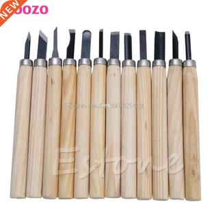 12Pcs Professional Wood Carving Hand Chisel Knife Tool Set W