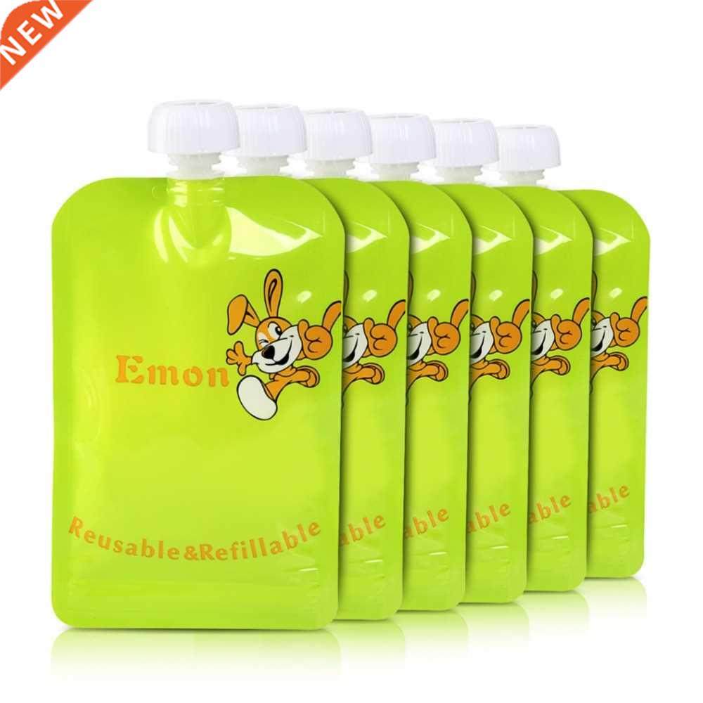 8pcs/Lot Reusable Baby Food Pouches BPA-Free Easy Clean Food