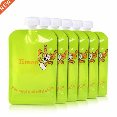 8pcs/Lot Reusable Baby Food Pouches BPA-Free Easy Clean Food