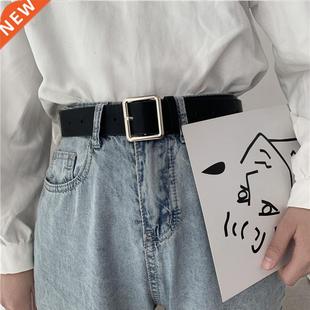 2021 PU Leather Belt For Women Square Buckle Pin Buckle Jean