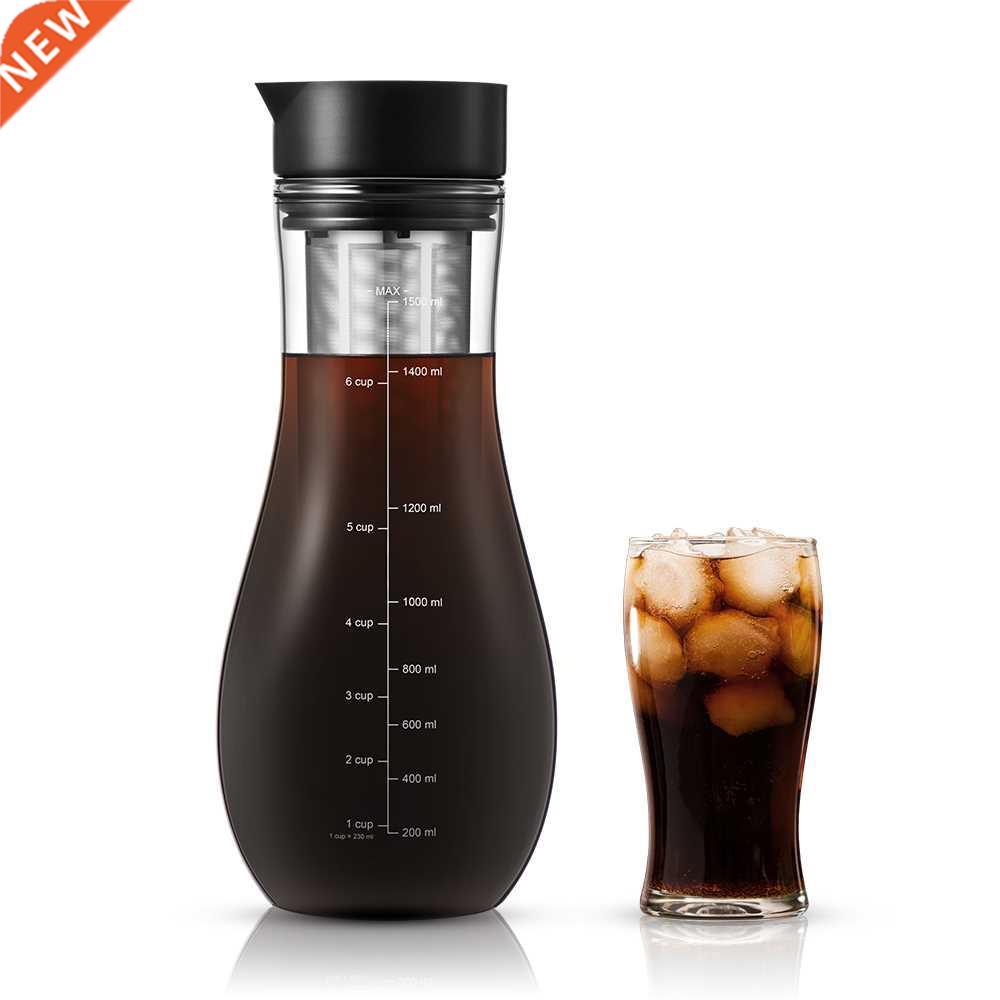 1500ml Cold Brew Iced Coffee Maker Pot Dual Use Filter Coffe