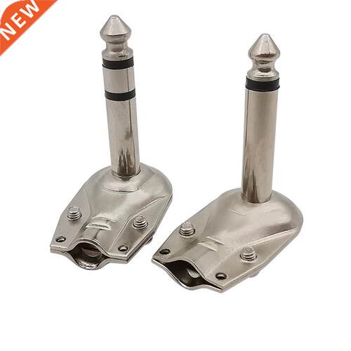 10Pcs 90 Degree 6.35mm 2/3 Pole Stereo/Mono Plug Jack Adapte