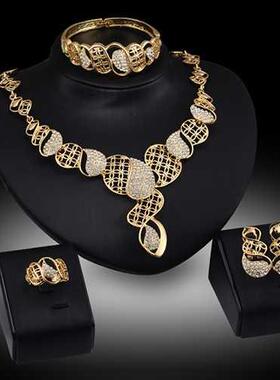 Women's Wedding Gift Fashion Crystal Choker Necklace Ear