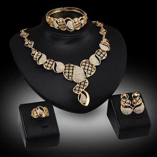 Women's Wedding Gift Fashion Crystal Choker Necklace Ear