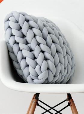 Square Chunky Wool Pillow Handmade Knitting Cushions INS Nor