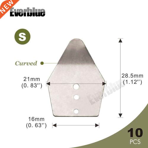 EVERBLE 10PCS Size S Dancer Jig Blade Chatterbait Style Blad
