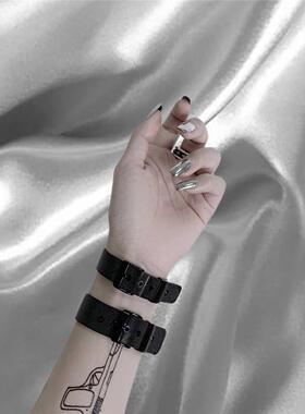 HZ Punk Minimalist Stainless Steel Black Watch Belt 8-18mm W