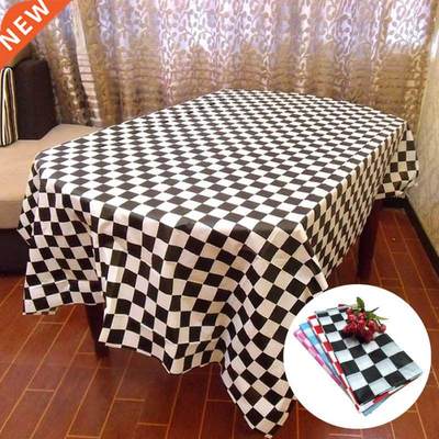 1pc Disposable Tablecloth Racing Flags Black And White Grid