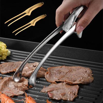 Q Food Tongs Korean arecue Clips Stainless Steel Grill C