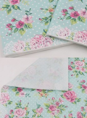 Party Tissue Paper Napkins 2 Layers Decoupage Serviettes Ros