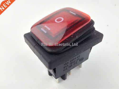 1Pcs red Waterproof 6Pin Rocker Switch 3 Position Locking O