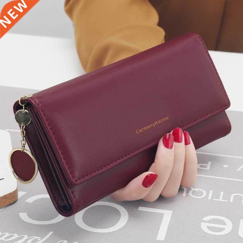 New Fashion Women Wallets Brand Letter Long Tri-fold Wallet