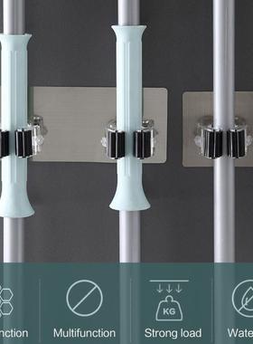 Self-Adhesive Multi-Purpose Hooks Wall Mounted Mop Organizer