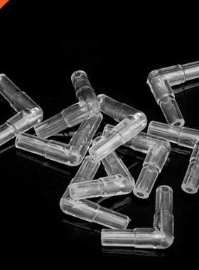 New 10Pcs 2 Way Clear Connector Elbow Tube Air Valves Fittin