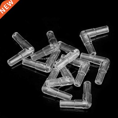 New 10Pcs 2 Way Clear Connector Elbow Tube Air Valves Fittin