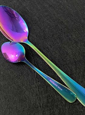 4Pcs/Set Dnnerware 304 Stanless Steel Mrror Ranbow Cutle