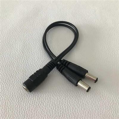 5.5mm x 2.1mm DC 1 Female to 2 Male 2 Way Y Splitter Power C