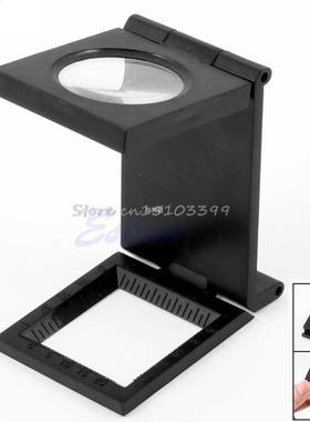 10X Foldable Magnifier Loupe Desktop Fabrics Measure Scale T