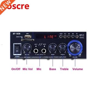 Bluetooth-Compatible 2*60W FM Mp3 Player Audio Power Amplifi