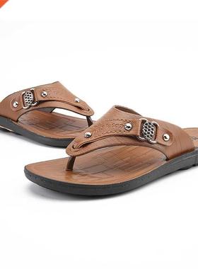 New Summer Beach Slippers Men Flip Flops Top Quality Antiski