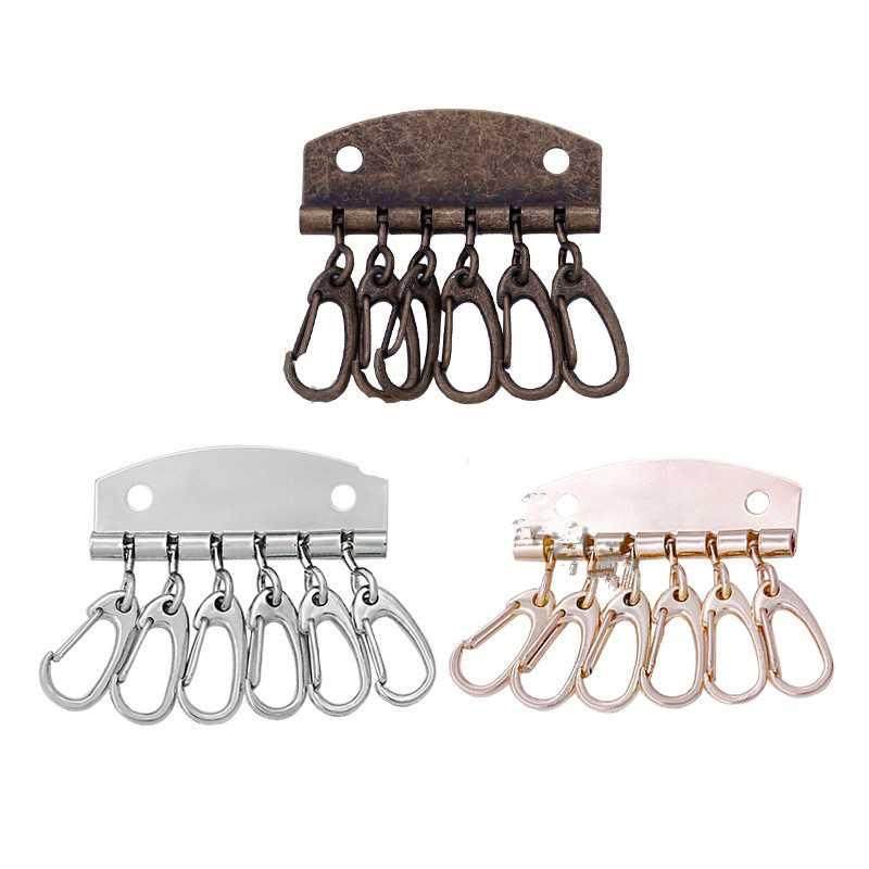 1 x Metal key holder key row keyring organnizer with 6 snap