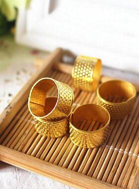 10 X Gold Metal Sewing Thimbles Rings Finger Protector Pract