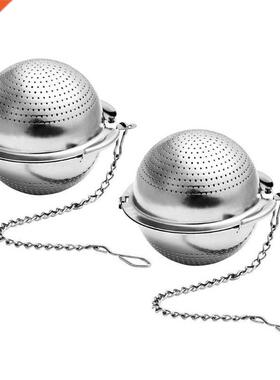 449C 2 Pcs Round Mesh Ball Tea Filter Set Food Grade Stainle