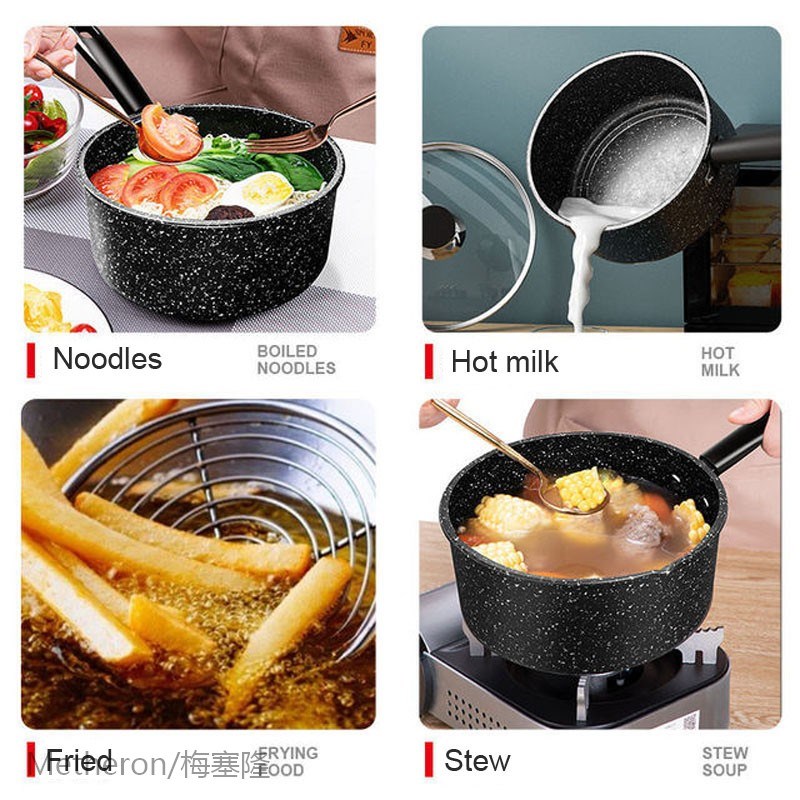 Soup Pot Nonstick Saucepan Granite Coating Sauce Pan with Pl