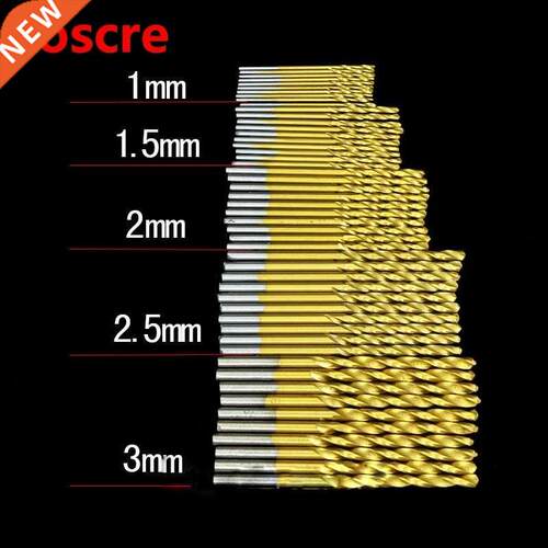 50pcs High Speed Steel Straight Shank Mini Twist Drill Bits