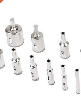 10PCS 6-0mm Diamond Coated Core Hole Saw Drill Bits Tool Cu
