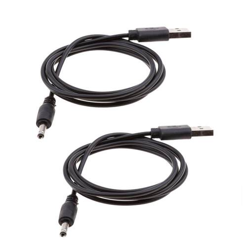 2pcs USB 2.0 A Male To .5x1.5 mm DC Plug Connector Power C