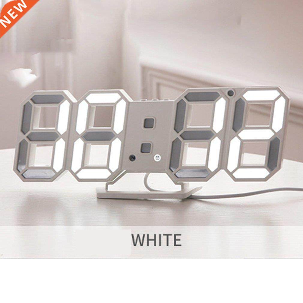 3D Digital Alarm Clock Wall LED Number Time Clock Led Elect